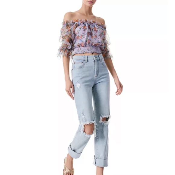 ALICE + OLIVIA**Caprina Floral Silk Blouse**Sm. $395 - Picture 5 of 12